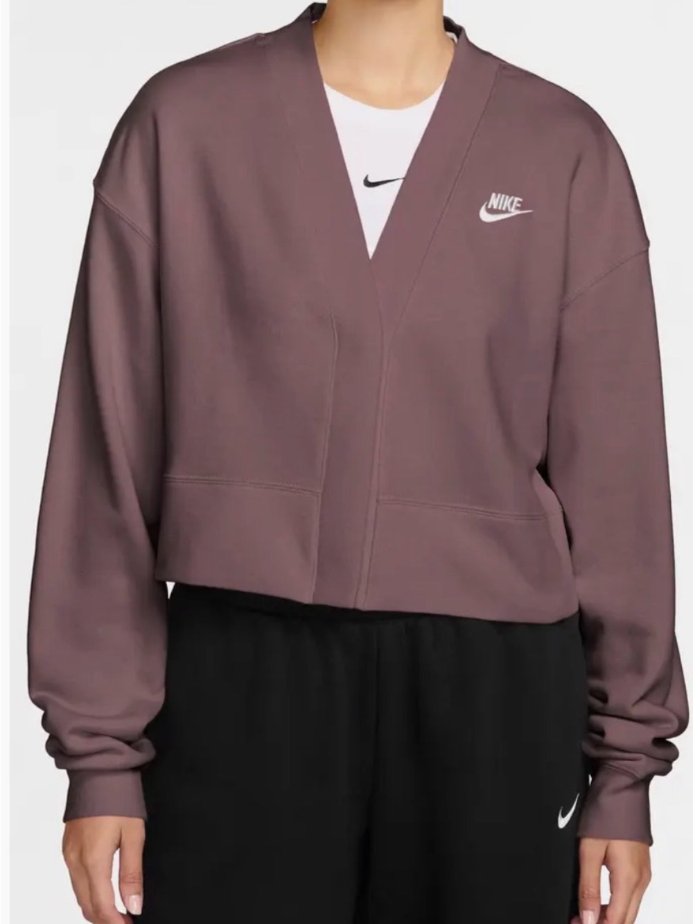 NWT Nike Loose Fit Cardigan with White Logo